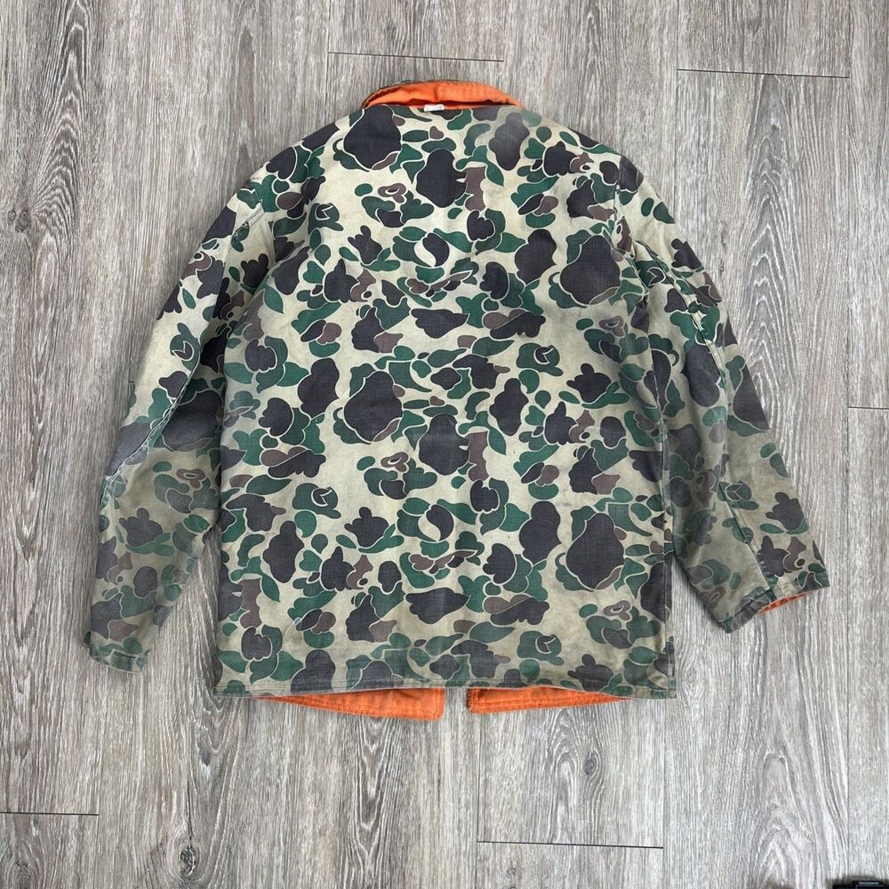Vtg 60s Sears Roebuck Duck Camo Field Tested Hunting Jacket Talon Zip L Reverse - Picture 2 of 16